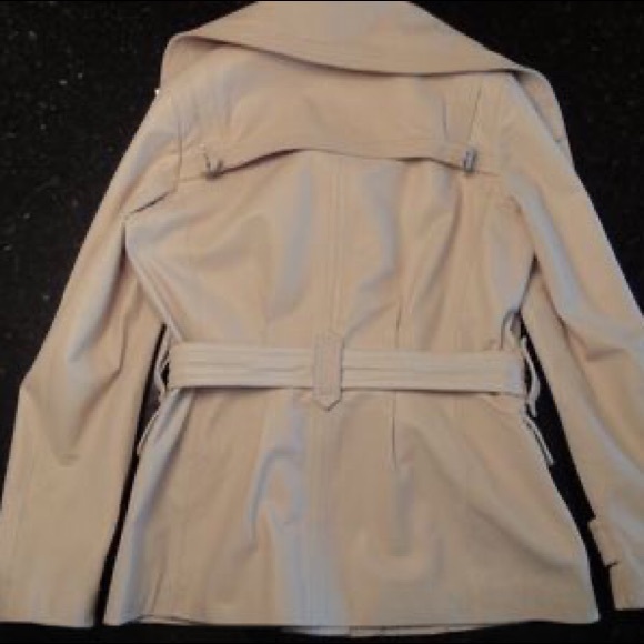 DANIER (M) Leather - Ecru/Beige Short Trench Coat - Picture 3 of 4